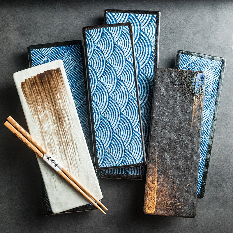 创意小吃刺身三文鱼盘寿司盘商用西餐厅长方形菜盘长条盘日式餐具,餐饮具,盘,淘宝优惠券,粉丝福利购,淘宝优惠卷