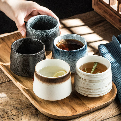 茶杯荞麦茶杯复古色釉陶瓷