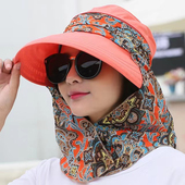 夏季 太阳帽骑车遮脸防风可折叠遮阳帽女 户外帽子女防晒帽2026新款