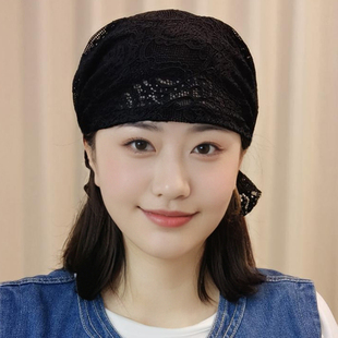 夏季薄款包头帽头巾帽女盘发民族风2025新款时尚透气遮白发帽子女