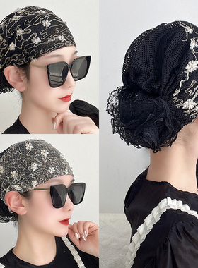 绣花包头帽春秋薄款盘发头花头巾帽民族风2026新款遮白发帽子女款