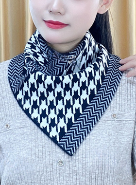 三角巾围脖护颈冬季男款高级感2025新款百搭假领子保暖脖套围巾女