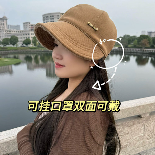 双面可戴毛绒帽子女冬季保暖加厚2025新款时尚显脸小羊羔绒鸭舌帽