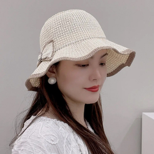 夏天帽子女款2025新款凉帽薄款洋气时尚渔夫帽防晒遮阳帽太阳帽女