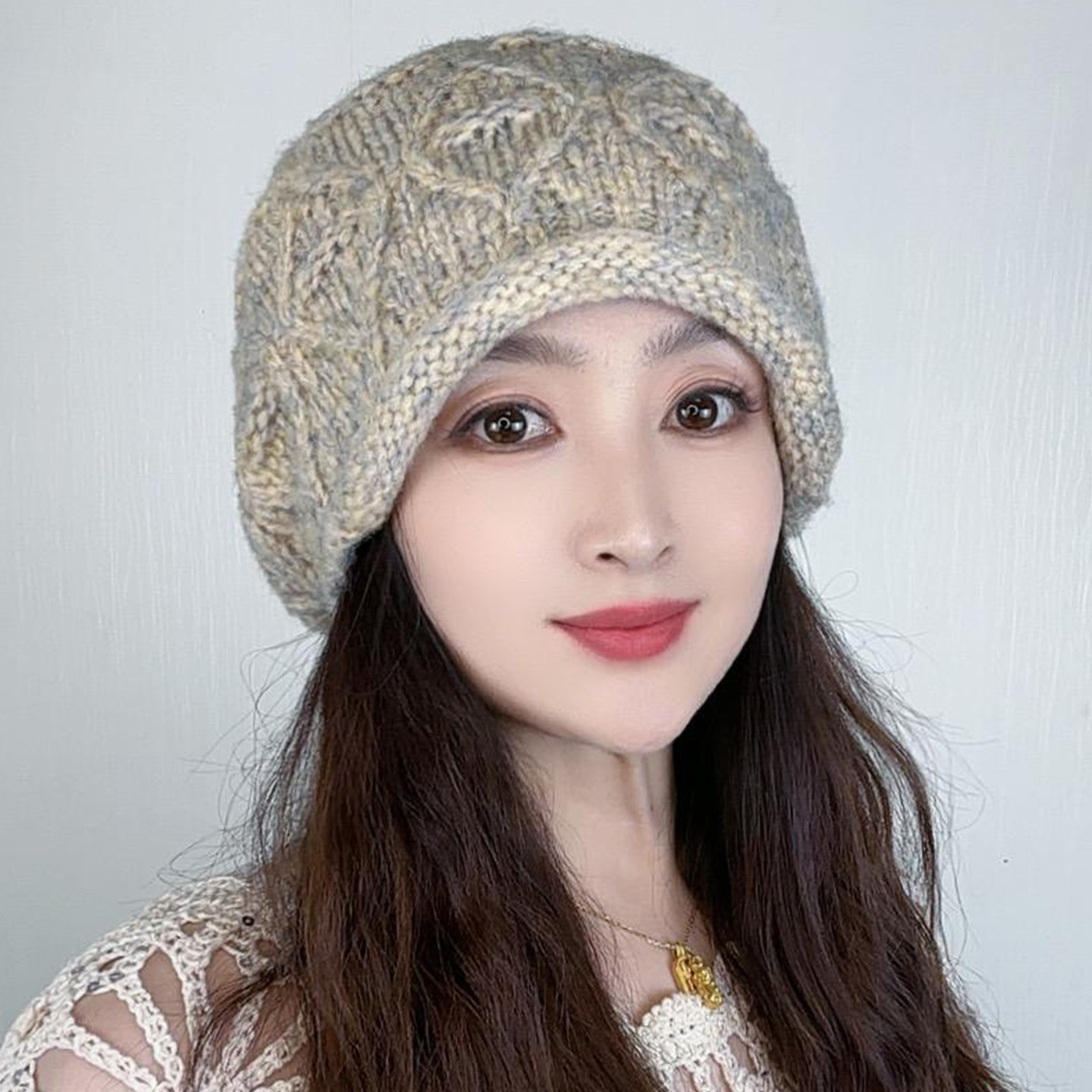 秋冬保暖帽子堆堆帽2025新款时尚洋气防风护耳冷帽毛线针织包头帽