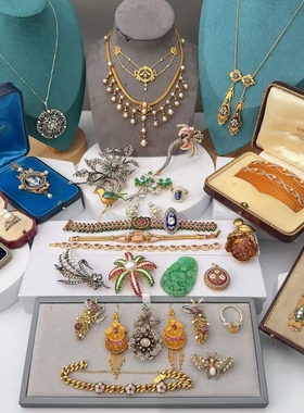 欧洲回流古董珠宝首饰收藏奢华珠宝首饰古董项链吊坠胸针耳环手链