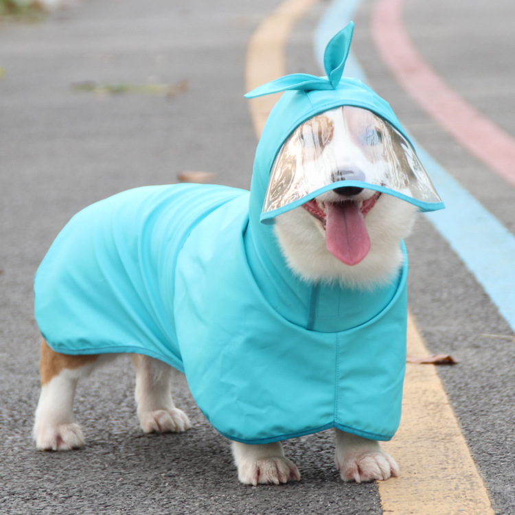 宠它韩版可爱小狗雨衣斗篷 泰迪柯基柴犬宠物狗雨天衣服带帽雨披