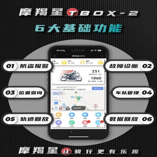 摩羯星TBOX2新款GSX250适用川崎本田ns125远程报警摩托车智能防盗