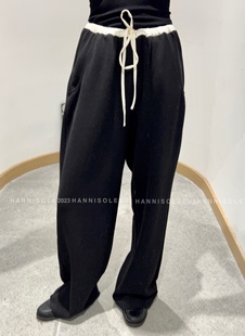 HanniSole拉长比例 显瘦百搭空气棉休闲长裤