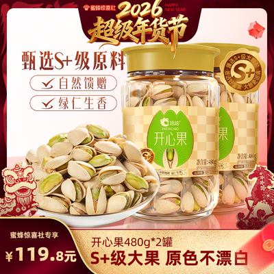 【超级年货节】洽洽开心果罐装480g*2盐焗味干炒货原色无漂白健康