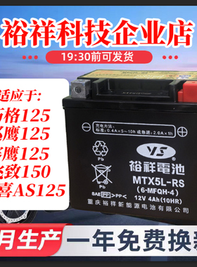 裕祥摩托车电瓶12V雅马哈nmax155飞致福喜旭巡鹰巧格i125福颖赛鹰