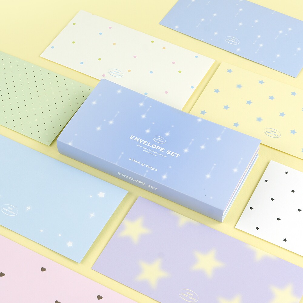 韩国正品pinkfoot 心愿温柔渐变信封创意红包纸袋子套装ENVELOPE