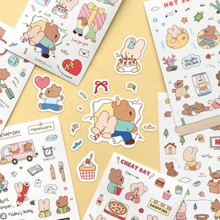 韩国正品monolike 快乐幸运小物咕卡手账日记数码装饰贴纸Sticker
