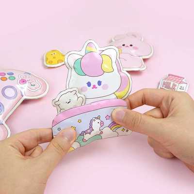 韩国正品pinkfoot DIY填色自制填充解压治愈捏捏乐paper squishy