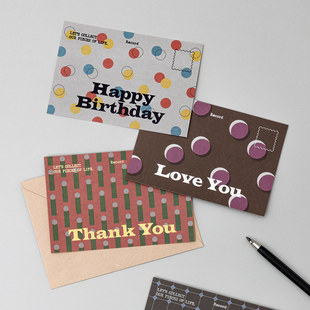 韩国正品live work 复古艺术拼贴图案装饰留言卡片明信片POSTCARD