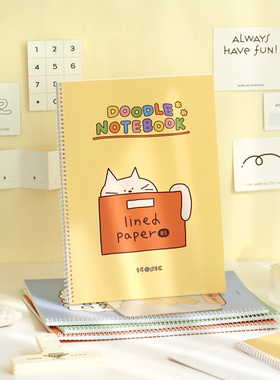 韩国正品iconic涂鸦线圈线条笔记本横线课堂抄写记事本B5NOTEBOOK