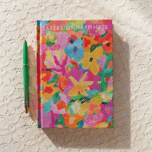 韩国正品fruitfries B6美丽花田手绘笔记记事本月计划网格手账本