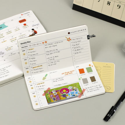 韩国正品Paperian 提醒日程周计划本备忘记事本weekly scheduler