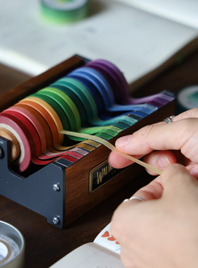 韩国正品rolledpaint 窄版纯色5mm美纹花纹手帐拼贴素纸质胶带3卷