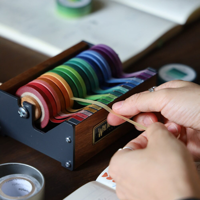 韩国正品rolledpaint 窄版纯色5mm美纹花纹手帐拼贴素纸质胶带3卷