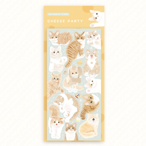 韩国正品nya nya on 可爱软萌猫咪咕卡手账日记装饰贴纸 超多姿态