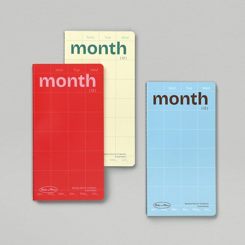 韩国正品Paperian 12月轻薄随身月计划本备忘记事网格note Month