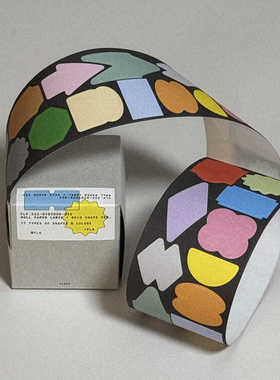 韩国正品flagg 彩色形状标签贴手帐切模贴纸胶带ROLL PAPER LABEL