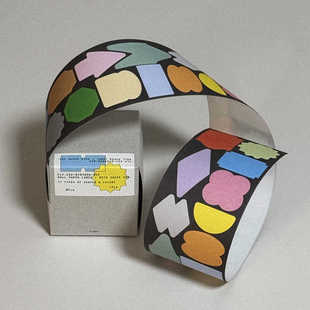 韩国正品flagg 彩色形状标签贴手帐切模贴纸胶带ROLL PAPER LABEL