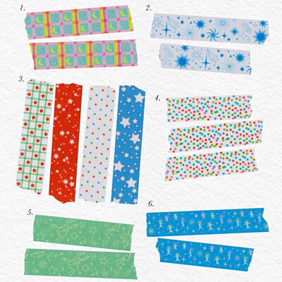 韩国正品fruitfries 星星美纹花纹手帐装饰贴纸质胶带 繁星物语