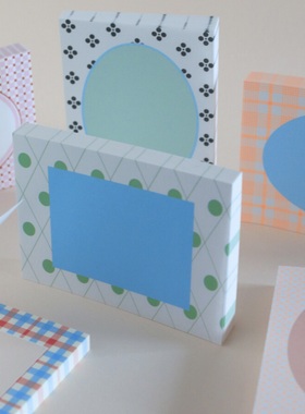 韩国正品Malgrecela彩色格子记事便签本备忘本留言本100张Memopad