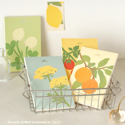 韩国正品Paperian 2026年生活园丁记事周计划本线条备忘笔记本PVC