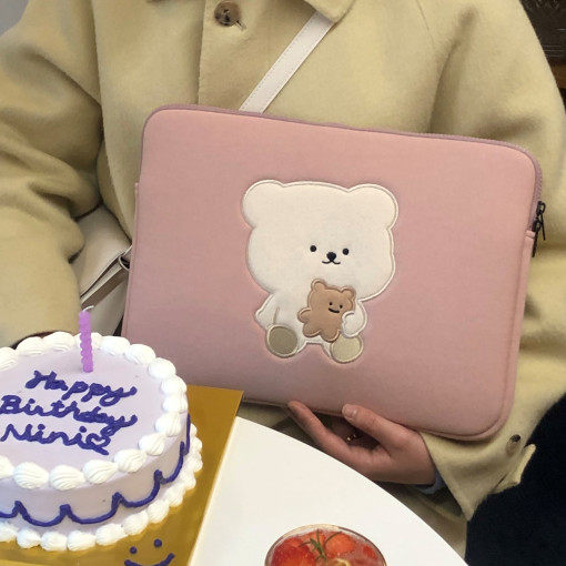 韩国正品BAMTORI小熊饼干13.3寸防撞电脑包防震保护内胆包Macbook