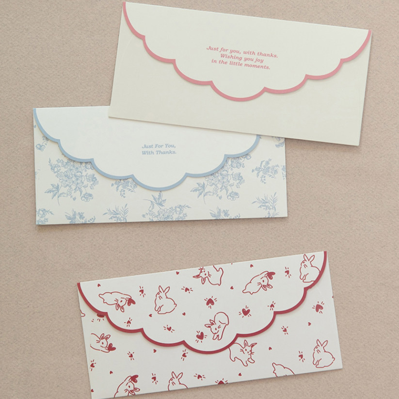 韩国正品DAILYLIKE 小清新素色雅致纸袋信封创意红包套装3个01-03