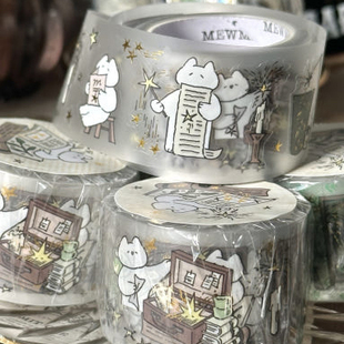 韩国正品mewmewbeam 收集星星美纹咕卡贴手帐切模PET贴纸装饰胶带