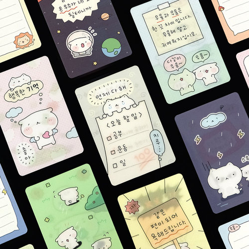 韩国正品iconic胡言乱语幸运闪卡卡片贺卡礼物留言写信PP小卡CARD
