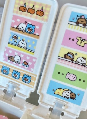 韩国正品amuroki 可爱卡通美纹花纹手帐装饰贴纸胶带masking tape