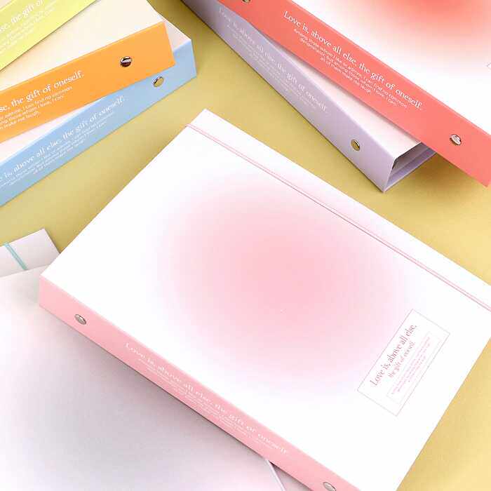 韩国正品wannathis晕染纯色A5活页6孔绑带硬面外壳手账本卡册封套