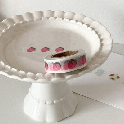 韩国正品popo factory 粉色草莓美纹手帐装饰纸质胶带Strawberry