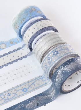韩国正品Boki 美纹花纹手帐装饰贴纸质胶带When the Light Stay
