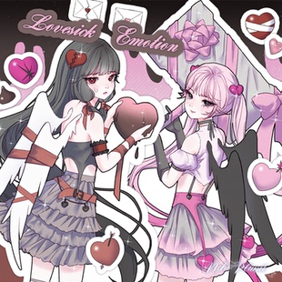 韩国正品NCHO 漫画少女咕卡手账日记装饰贴纸 Love sick emotions