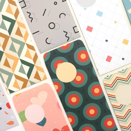 韩国正品GMZ 写字圆标备忘备注彩色图形信封红包长方形小纸袋5个