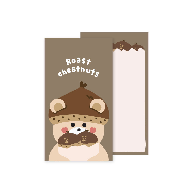 韩国正品malling booth 可爱栗子备忘记事留言便签纸书