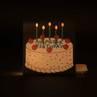 蛋糕永不熄灭 韩国正品 day lolly 蜡烛生日贺卡祝福留言卡片