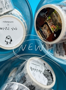韩国正品rolledpaint Storybowl联名美纹花纹手帐ins装饰纸质胶带