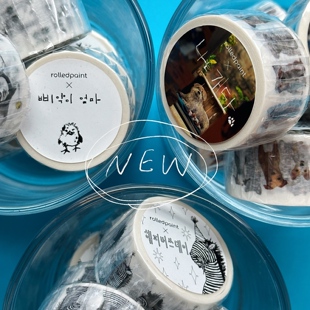 韩国正品rolledpaint Storybowl联名美纹花纹手帐ins装饰纸质胶带