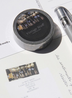 韩国正品Boki 复古物件银勺美纹花纹咕卡手帐日记装饰贴纸质胶带