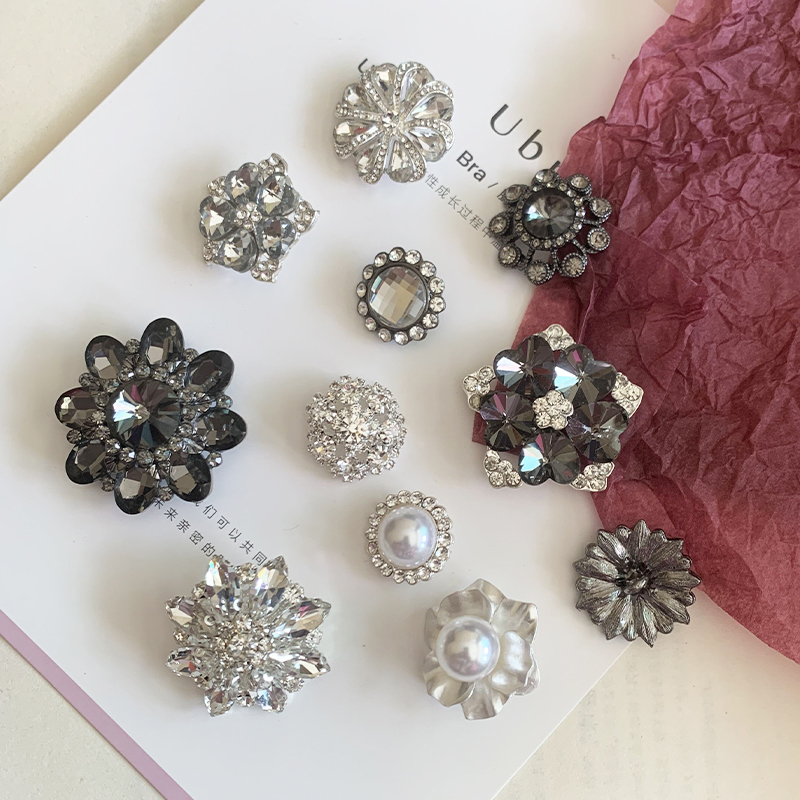 钻大扣皮草衣领纽扣女大衣扣子