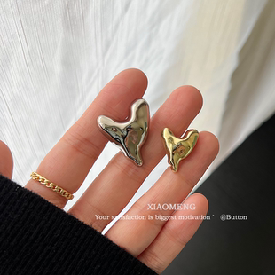 设计感爱心纽扣西装 钮扣新潮不规则金色 女大衣毛衣扣子针织开衫