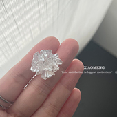 高级感轻奢白色花朵纽扣女上衣毛衣外套西服装 饰扣小众设计钮扣子