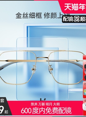 海伦凯勒新款双梁飞行员男近视眼镜框架H82056